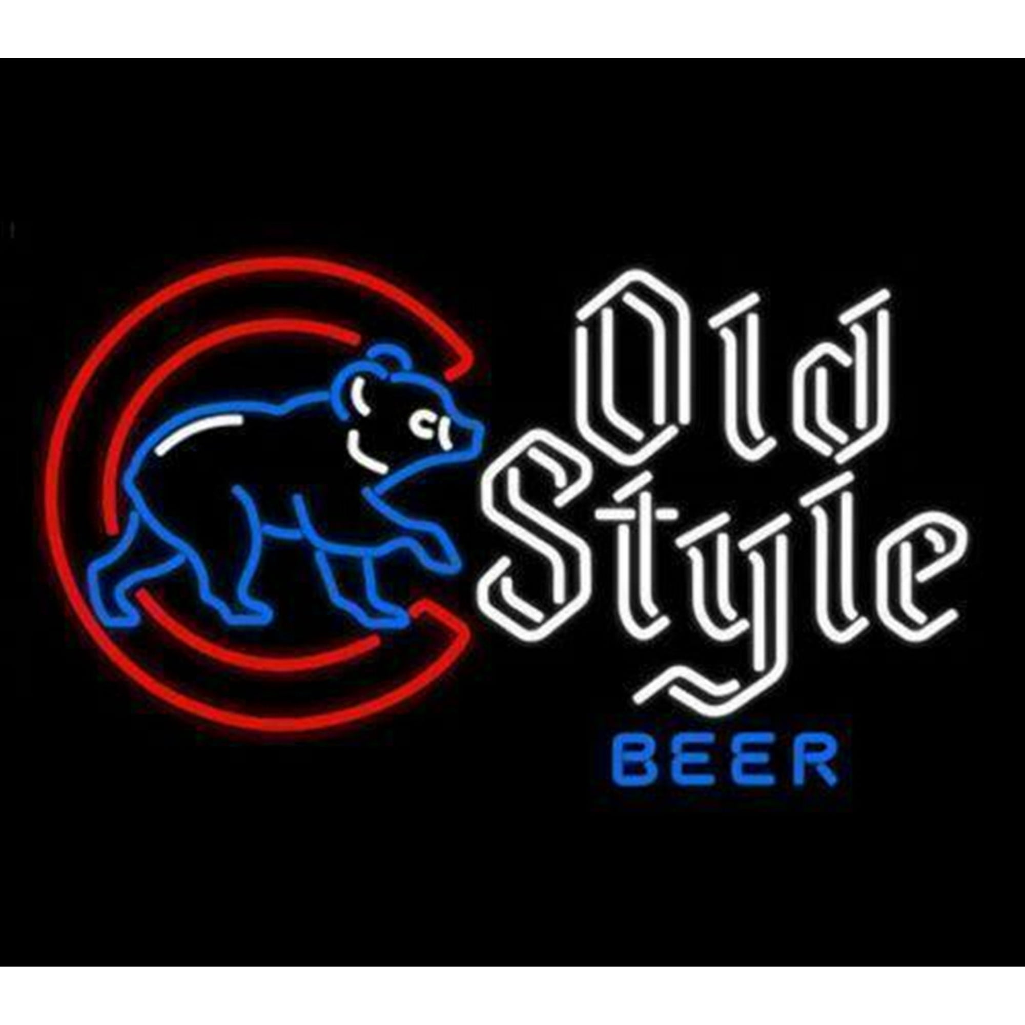 Queen Sense 20 inchx16 inch for Chicagos Sports Team Cubs Old Style Beer Neon Sign Man Cave Handmade Neon Light 120osbccwb