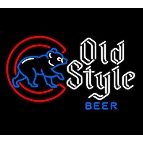 Queen Sense 20"x16" For Chicagos Sports Team Cubs Old Style Beer Neon Sign Man Cave Handmade Neon Light 120OSBCCWB