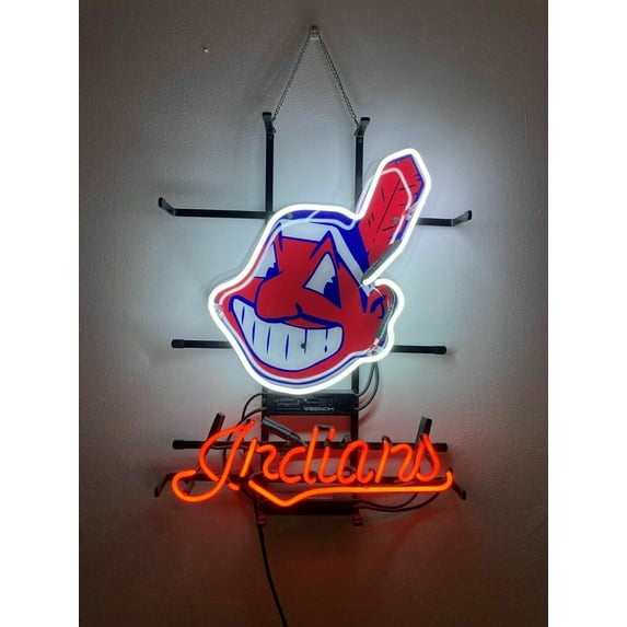 Queen Sense 20"x16" For Clevelands Sports Team Indians Neon Sign Man Cave Handmade Neon Light 120CILV2B
