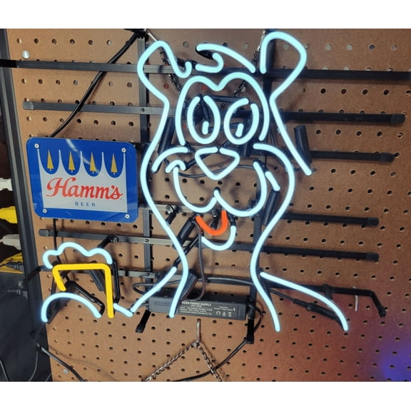 Queen Sense 20"x16" Hamm's Beer Neon Sign Man Cave Pub Bar Artwork Handmade Wall Decor Neon Light 120HBOLB