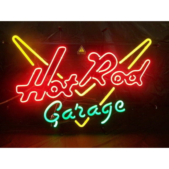Queen Sense 20"x16" Hot Rod Garage Neon Sign Man Cave Handmade Neon Light 120HRGL
