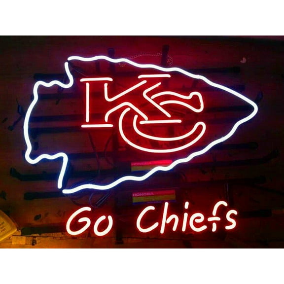 Queen Sense 20"x16" Kansas City Sports Team Chief Go Chief Neon Sign Man Cave Handmade Neon Light 120KCCLGC