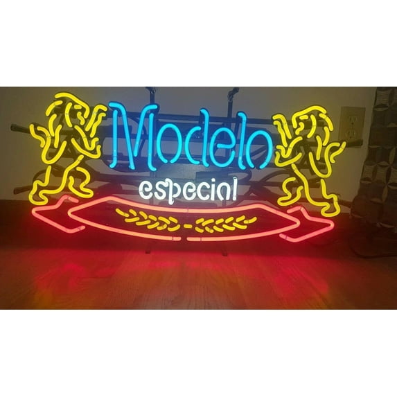 Queen Sense 20"x16" Modelos Especial Cerveza Neon Sign Man Cave Pub Bar Artwork Handmade Wall Decor Neon Light 120MECL