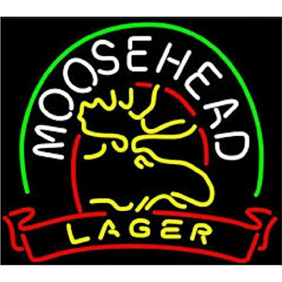 Queen Sense 20"x16" Moose Head Moosehead Lager Beer Neon Sign Man Cave Handmade Neon Light 120MLBL