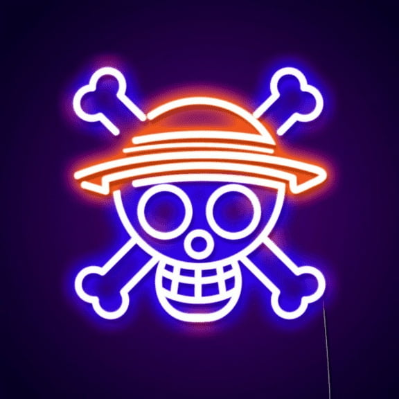 Queen Sense 20"x20" One Piece Skull Head LED Sign Light Wall Decor Party Night Lights Flex Neon Signs 120OPSHFLED