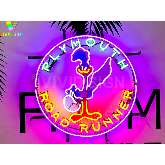 Queen Sense 20"x20" Plymouth Road Runners Neon Sign HD Vivid Printing Handmade Artwork Neon Light 121PRRV2VVD