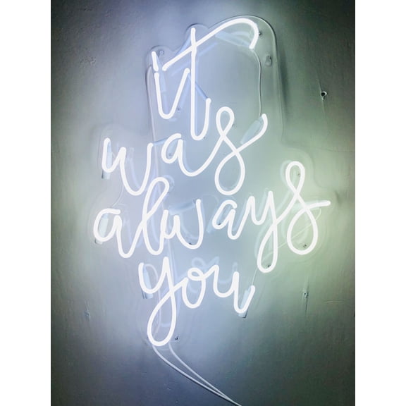 Queen Sense 24" Custom It Was Always You Neon Sign With Dimmer Acrylic Man Cave Beer Pub Bar Artwork Handmade Wall Decor Gift Neon Light 124IWAYWATr
