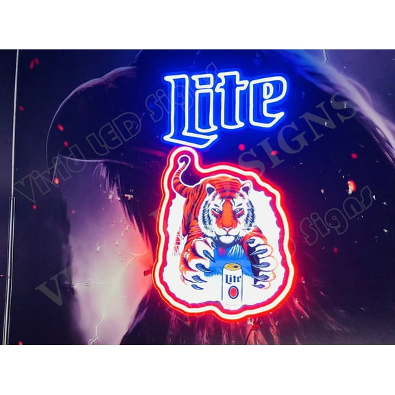 Queen Sense 24"x15" Millers Lite For Cincinnatis Sports League Bengals LED Sign Light Neon Signs With Dimmer Party Home Wall Decor Lights W124LCCNBVVD-XLED