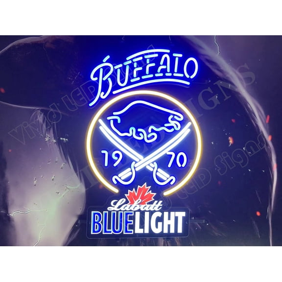 Queen Sense 24"x16" For Buffalos Sports League Sabres Labatt Blues Beer LED Sign Light Neon Signs With Dimmer Party Home Wall Decor Lights W124BSLBLLBB-XLED