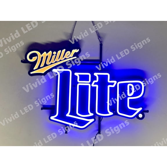 Queen Sense 24"x17" Custom Millers Lite LED Sign Light Neon Signs With Dimmer Party Home Wall Decor Lights W124MLV2-XLED