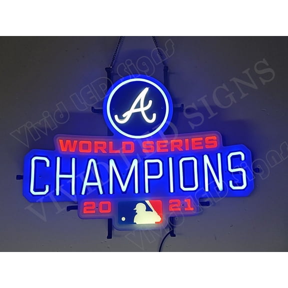 Queen Sense 24"x18" Custom For Atlantas Sports League Brave 2021 World Series Champions LED Sign Light Neon Signs With Dimmer Party Beer Home Wall Decor Lights W124AB21WSCV2VVD-XLED