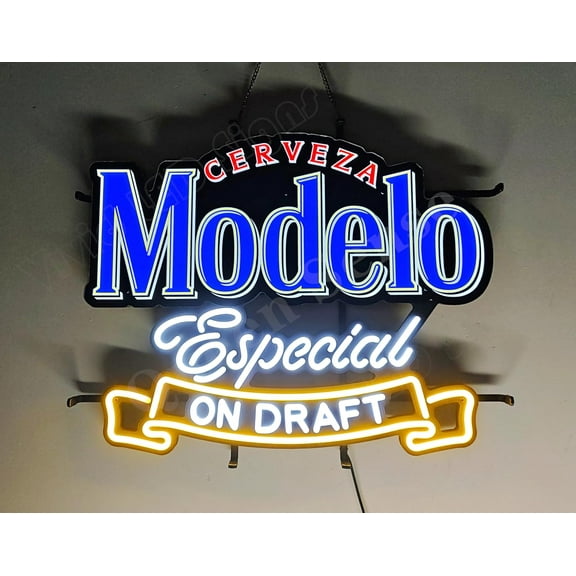 Queen Sense 24"x19" Custom Modelos Cerveza Especial On Draft LED Sign Light Neon Signs With Dimmer Party Home Wall Decor Lights W124MECODVVD-XLED