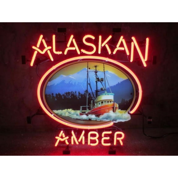 Queen Sense 24"x20" Alaskan Ambers Neon Sign Man Cave Handmade Neon Light 124AAL