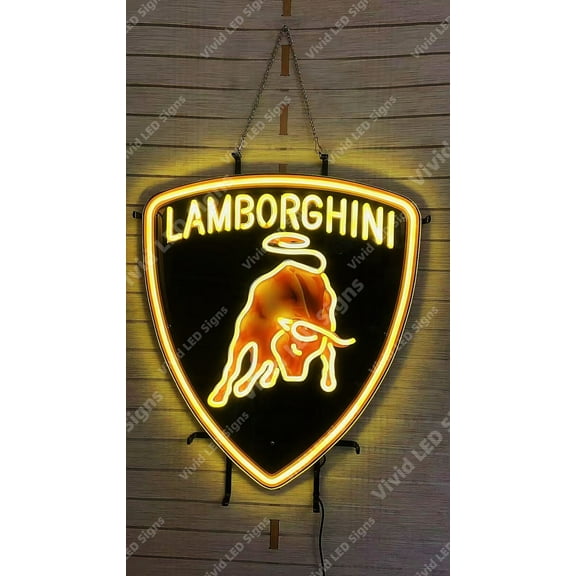 Queen Sense 24"x20" Auto Dealer Lamborghinis LED Sign Light Neon Signs With Dimmer Party Home Wall Decor Lights W124LILVVD-XLED