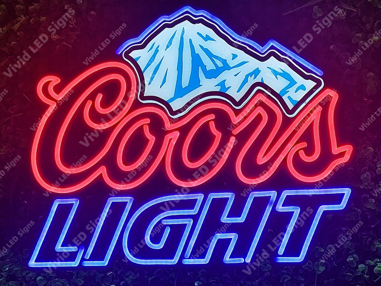 Queen Sense 24"x20" Coor Light Mountain LED Sign Light Neon Signs With ...