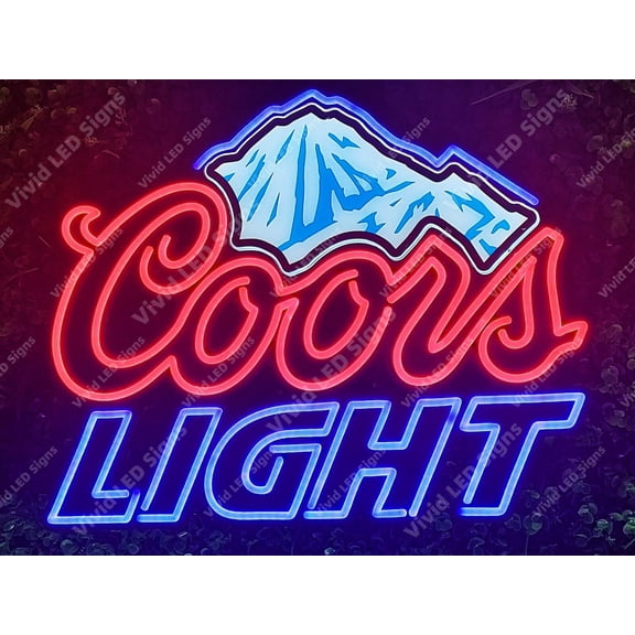 Queen Sense 24"x20" Coor Light Mountain LED Sign Light Neon Signs With Dimmer Party Home Wall Decor Lights W124CLMBV3-XLED