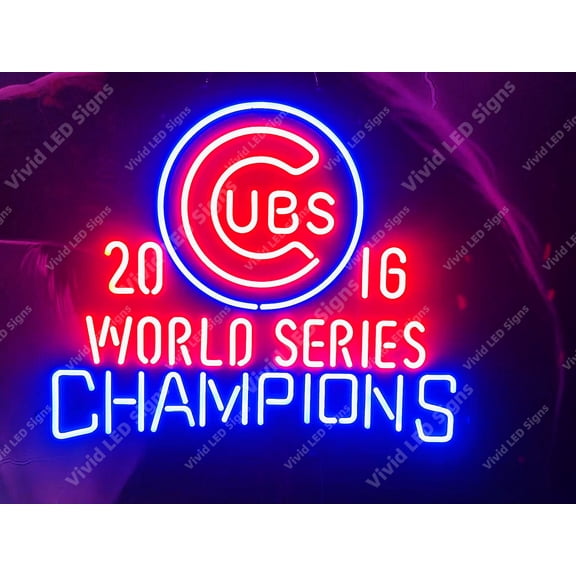 Queen Sense 24"x20" For 2016 World Champions Chicagos Sports League Cubs LED Sign Light Neon Signs With Dimmer Party Home Wall Decor Lights W124CCL16WSC-XLED