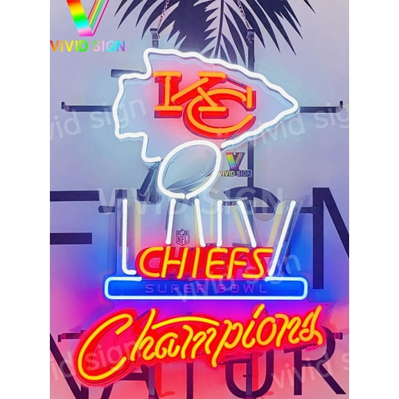 Queen Sense 24"x20" For Kansas Citys Sports Team Chiefs Liv Champions Neon Sign HD Vivid Printing Handmade Artwork Neon Light 124KCCLC54SBCVVD