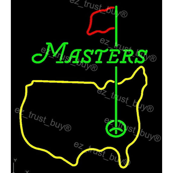 Queen Sense 24"x20" Masters Tournament Golf Neon Sign Man Cave Handmade Neon Light 124MTGL