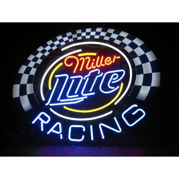 Queen Sense 24"x20" Millers Lite Racing Neon Sign Man Cave Pub Bar Wall Decor Artwork Handmade Neon Light 124MLLV3R