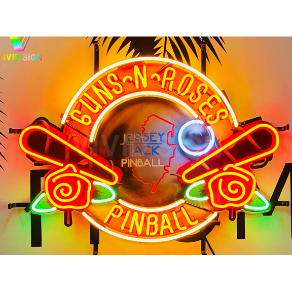 Queen Sense 24"x20" Pinball Machine Of Jersey Jack Guns N Roses Neon Sign HD Vivid Printing Handmade Artwork Neon Light 124PBMJJGRVVD