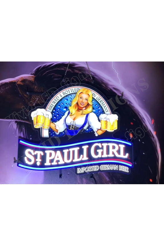24"x20" St Pauli Girl Beer LED Sign Light Neon Signs With Dimmer Wall Party Home Decor Lights W124SPGBLVVD-XLED