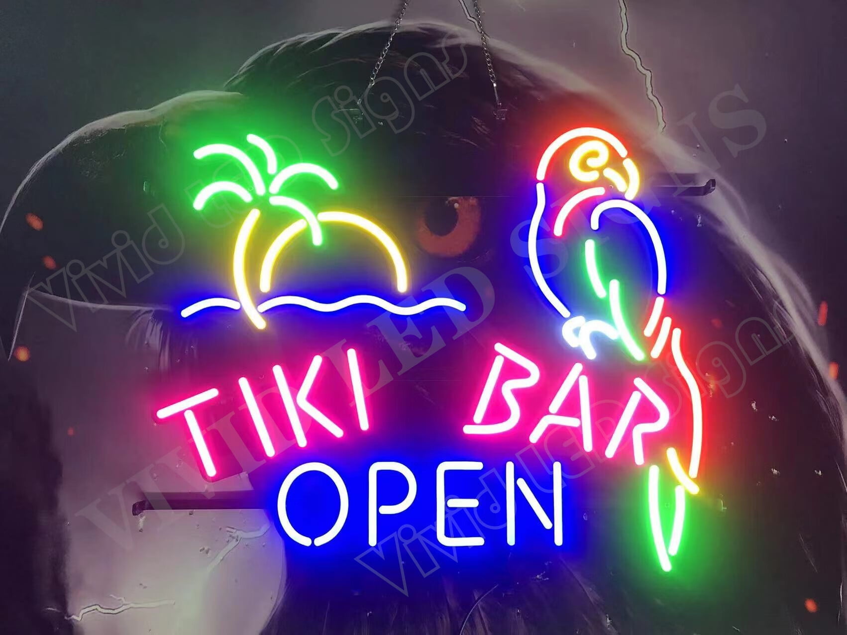 Kalik Beer Coconut Palm Tree Neon Signs Light