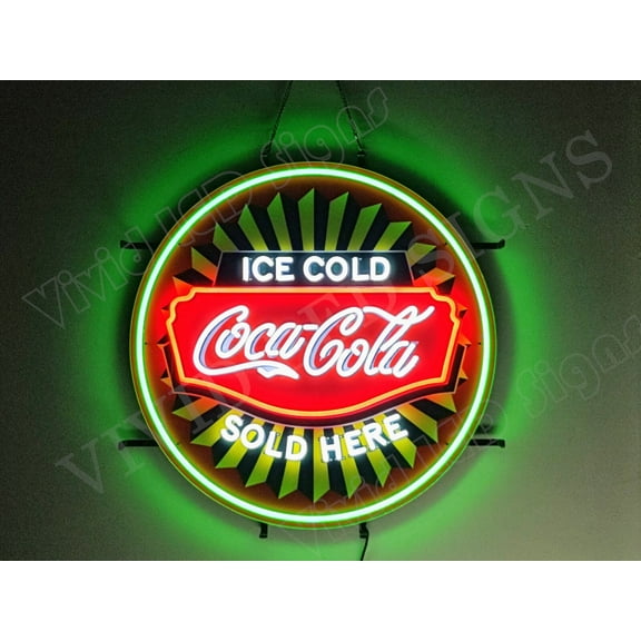 Queen Sense 24"x24" Custom Coca Coke Cold Sold Here LED Sign Light Neon Signs With Dimmer Party Home Wall Decor Lights W124CCICSHVVD-XLED