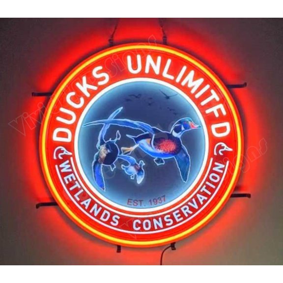 Queen Sense 24"x24" Custom Ducks Hunting Hunters Wetlands Conservation Est.1937 LED Sign Light With Dimmer Party Home Wall Decor Lights W124DUWC1937VVD-XLED