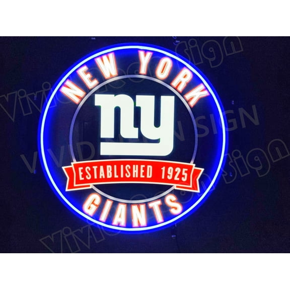Queen Sense 24"x24" Custom For New Yorks Sports League Giants Established 1925 LED Sign Light Neon Signs With Dimmer Party Home Wall Decor Lights W124NYGE1925VVD-XLED