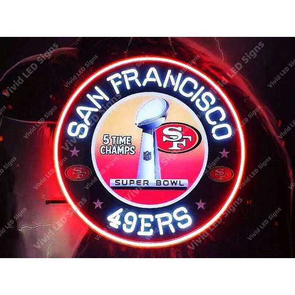 Queen Sense 24"x24" Custom For San Franciscos Sports League 5 Time Champions LED Sign Light Neon Signs With Dimmer Party Home Wall Decor Artwork Gift Beer Pub Bar Lights W124SF495TSBCVVD-XLED