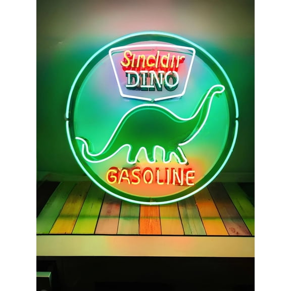 Queen Sense 24"x24" Custom Sinclair Dino Gas Oil Gasoline LED Sign Light Wall Decor Party Gift Home Beer Pub Bar Artwork Night Lights Flex Neon Signs 124SDGLVVD-FLED