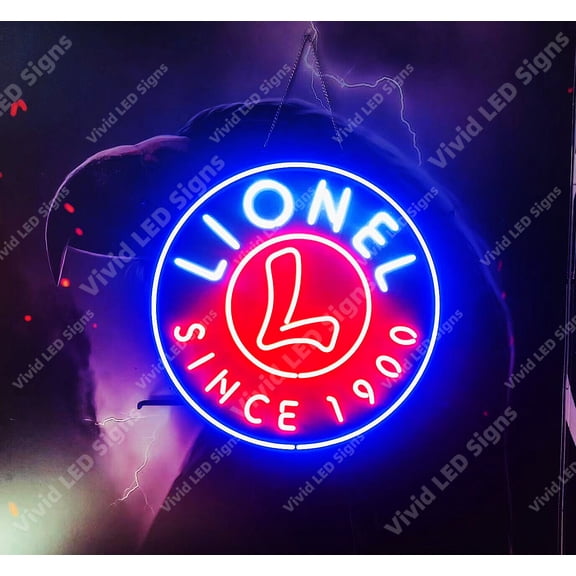 Queen Sense 24"x24" Lionels Trains Since 1900 LED Sign Light Neon Signs With Dimmer Party Home Wall Decor Lights W124LTS1900-XLED