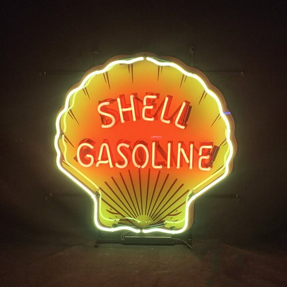 Queen Sense 24"x24" Shells Gasoline Gas Oil Station Neon Sign HD Vivid Printing Handmade Artwork Neon Light 124SGLLVVD