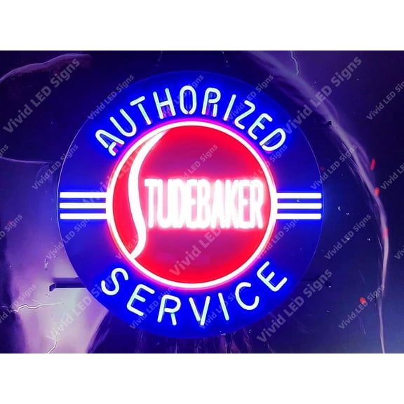 Queen Sense 24"x24" Studebakers Authorized Services LED Sign Light Neon Signs With Dimmer Party Home Wall Decor Lights W124SASVVD-XLED