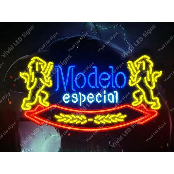 Queen Sense 32"x18" Modelos Especial Cerveza LED Sign Light Neon Signs With Dimmer Party Home Wall Decor Lights W132MECL-XLED