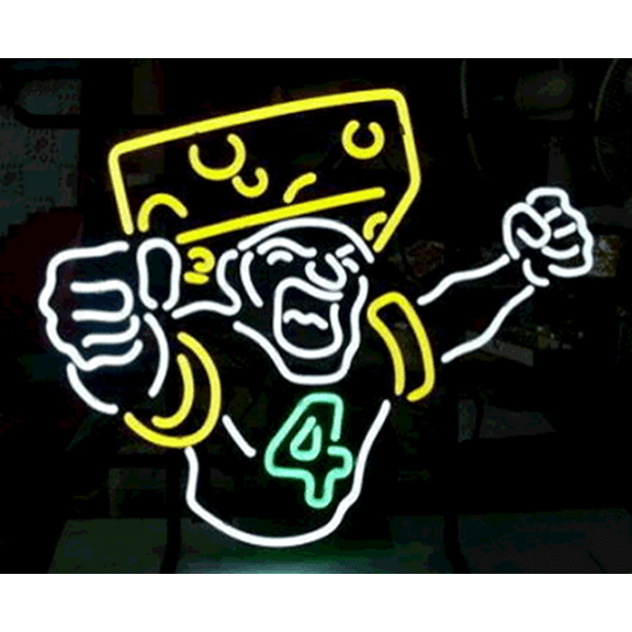 Queen Sense 32"x24" For Green Bays Sports Team Packers Brett Favres #4 Cheesehead Neon Sign Man Cave Handmade Neon Light 132GBPCHL
