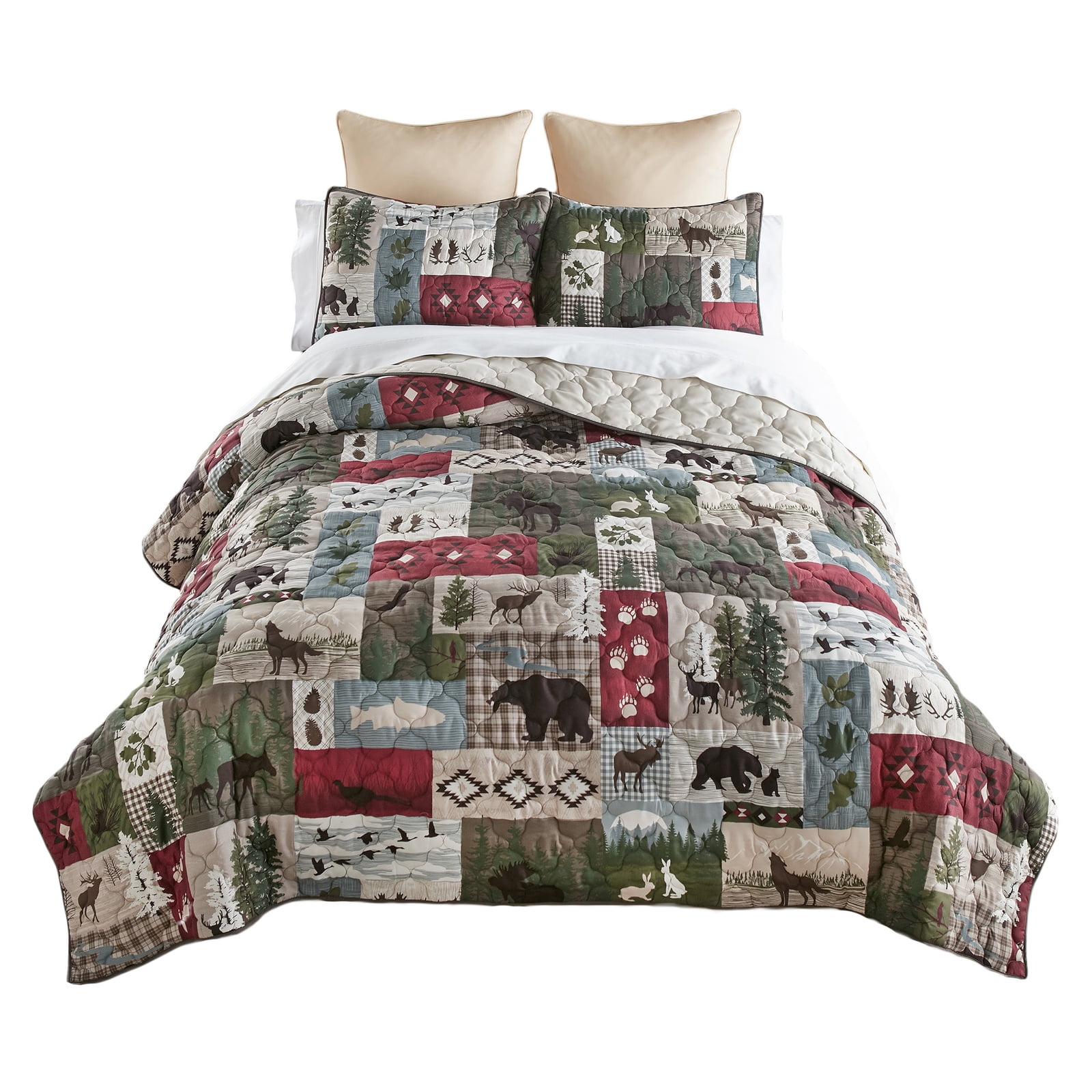 Montana Forest Full/Queen Reversible Microfiber Quilt Set