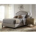 thumbnail image 1 of Queen Shaped Nailhead Upholstered Bed, Taupe, 1 of 1