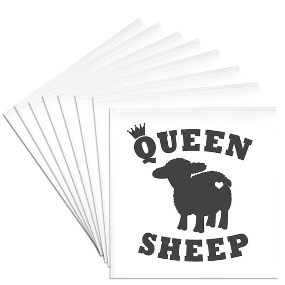 3drose, Queen Sheep, Set of 8 Ceramic Tile Coasters
