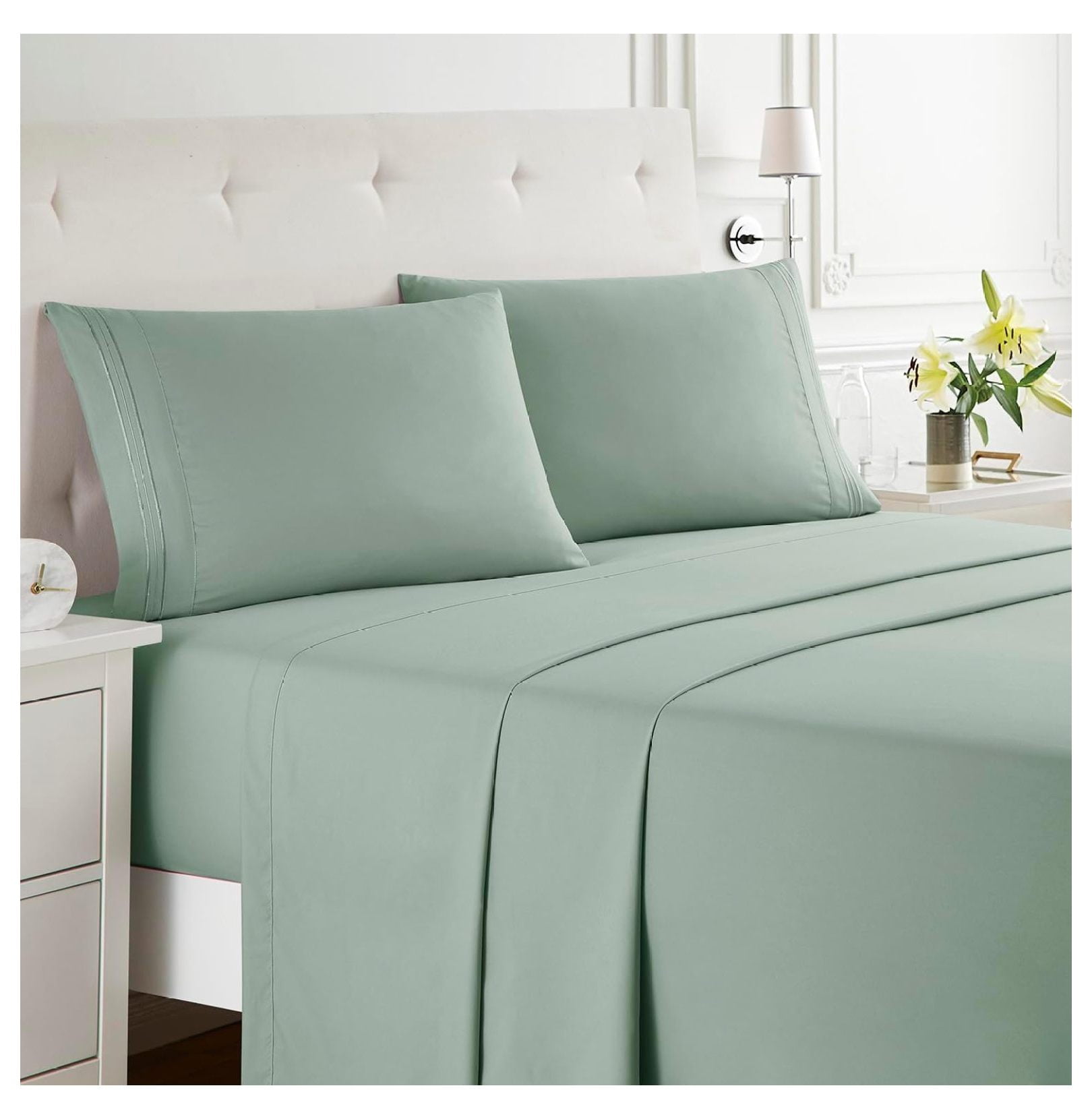 Queen Sheet Set- 4 Piece Bed Sheets for Queen Size Bed, Deep Pocket ...