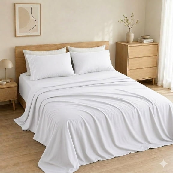 Queen Sheet Set 4 Pieces, Ultra Soft Sheets for Queen Size Bed, Microfiber Queen Sheet, Hotel Luxury Breathable & Cooling Bed Sheet Set, Deep Pocket Up to 16"
