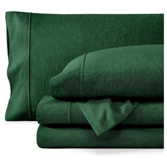 Queen Sheet Set - Luxury 1800 Ultra-Soft Microfiber Bed Sheets - Double Brushed - Deep Pockets - Easy Fit - 4 Piece Set - Bedding Sheets & Pillowcases (Heathered Forest Green)