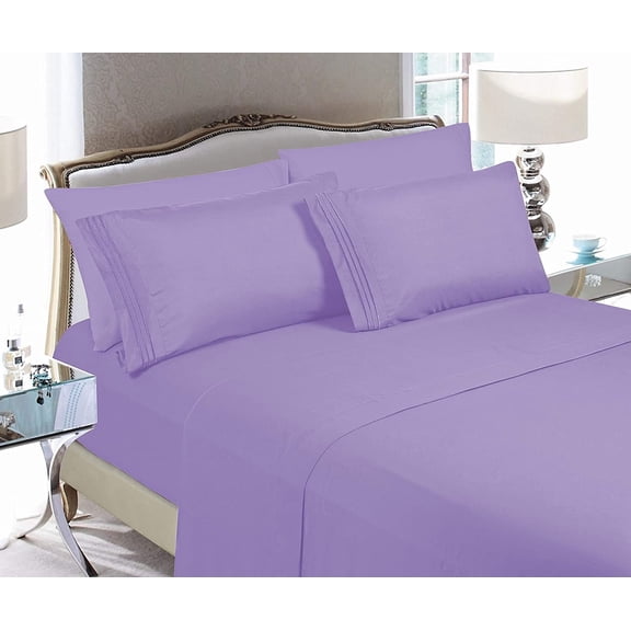 Queen Sheet Set - Ultra Soft, Breathable, Wrinkle-Free Microfiber, Deep Pocket, Fade-Resistant - Easy Care, 4-Piece Bedding Set - Queen, Lilac