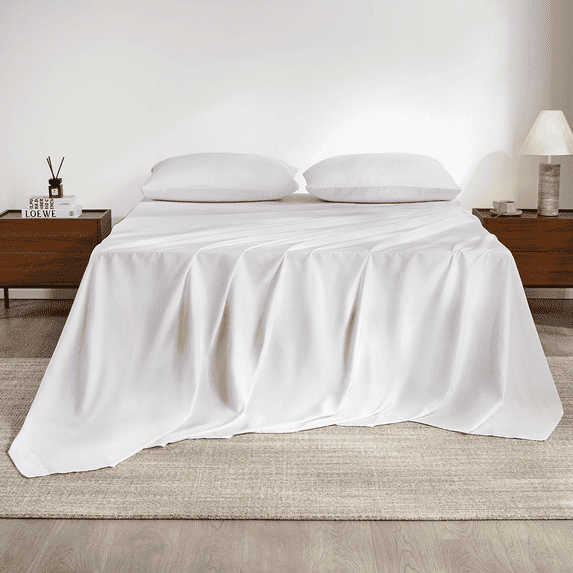 Queen Sheet Set,Z-hom 4 Piece Sheets 14” Deep Pocket & Pillowcase Sets Soft Microfiber Luxury Bedding Fitted Water Washed,White