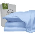 thumbnail image 1 of Queen Sheets, 100% Viscose Made from Bamboo Sheet Set, Cooling, Head Foot Tags with 16” Deep Pocket, Luxuriously Soft 4 Piece Bed Sheet Set (Chambray Blue, Queen), 1 of 6