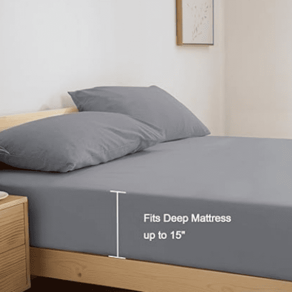 Queen Sheets, Super Soft RV Short Queen Sheets for RV Camper, 4 Piece Bed Sheets Set Deep Pockets, Extra Soft and Breathable Bedding Sheets, Grey