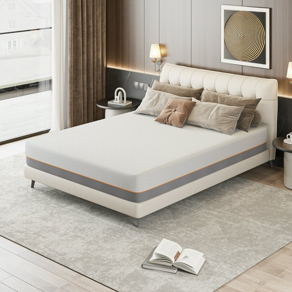 Doubleslee Queen Size 10" Gel Memory Foam Mattress, Innerspring Hybrid Mattress in a Box - Double-Sided Use