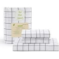 thumbnail image 1 of Queen Size 100% Organic Cotton Fitted Sheet & Pillowcase Set, Soft Percale Weave, Breathable, Fits Mattress Up To 15" Deep - Windowpane, 1 of 9