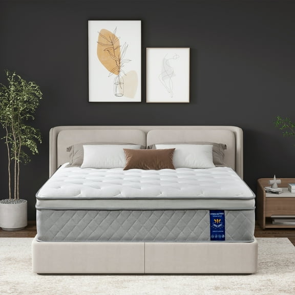 Queen Rose 14 Inch Queen Size Mattress, with Memory Foam, Medium Firm, Mattress in a Box